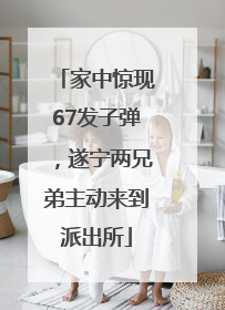 家中惊现67发子弹，遂宁两兄弟主动来到派出所
