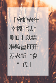 守护老年幸福“法”则⑮丨以精准监督打开养老新“食”代