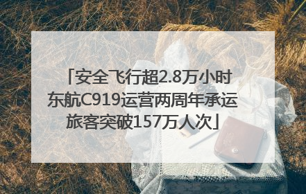 安全飞行超2.8万小时 东航C919运营两周年承运旅客突破157万人次