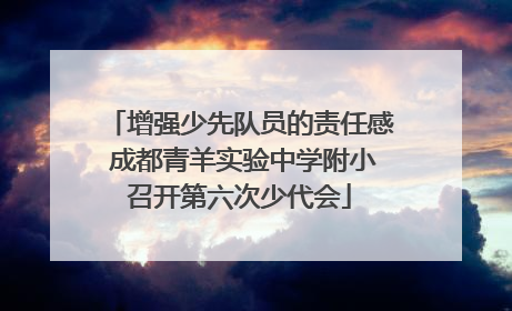 增强少先队员的责任感 成都青羊实验中学附小召开第六次少代会
