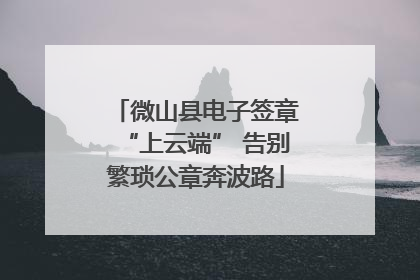 微山县电子签章“上云端” 告别繁琐公章奔波路