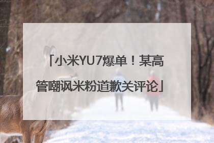 小米YU7爆单！某高管嘲讽米粉道歉关评论
