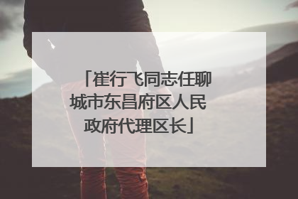 崔行飞同志任聊城市东昌府区人民政府代理区长