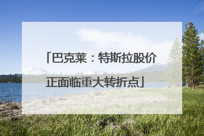 巴克莱：特斯拉股价正面临重大转折点
