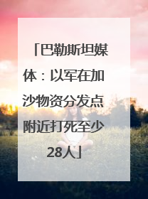巴勒斯坦媒体：以军在加沙物资分发点附近打死至少28人