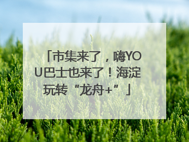 市集来了，嗨YOU巴士也来了！海淀玩转“龙舟+”