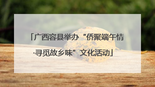 广西容县举办“侨聚端午情·寻觅故乡味”文化活动