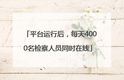 平台运行后，每天4000名检察人员同时在线