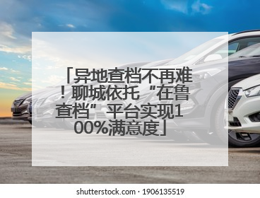 异地查档不再难！聊城依托“在鲁查档”平台实现100%满意度