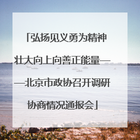 弘扬见义勇为精神 壮大向上向善正能量——北京市政协召开调研协商情况通报会