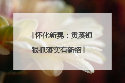 怀化新晃：贡溪镇狠抓落实有新招