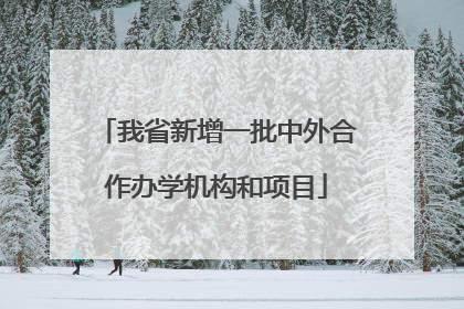 我省新增一批中外合作办学机构和项目