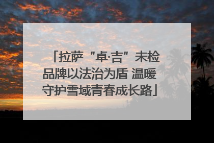 拉萨“卓·吉”未检品牌以法治为盾 温暖守护雪域青春成长路