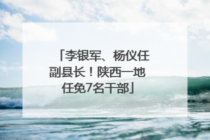 李银军、杨仪任副县长！陕西一地任免7名干部