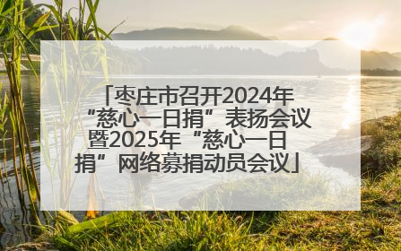 枣庄市召开2024年“慈心一日捐”表扬会议暨2025年“慈心一日捐”网络募捐动员会议