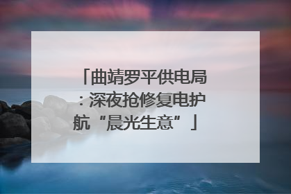 曲靖罗平供电局：深夜抢修复电护航“晨光生意”