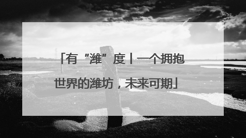 有“潍”度丨一个拥抱世界的潍坊，未来可期