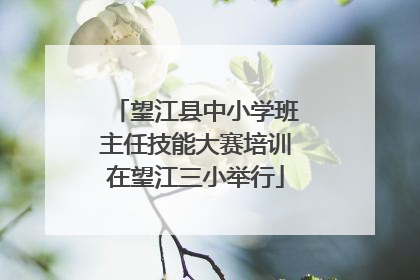 望江县中小学班主任技能大赛培训在望江三小举行