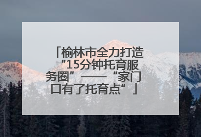 榆林市全力打造“15分钟托育服务圈”——“家门口有了托育点”