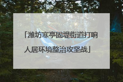潍坊寒亭固堤街道打响人居环境整治攻坚战