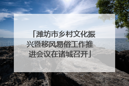 潍坊市乡村文化振兴暨移风易俗工作推进会议在诸城召开