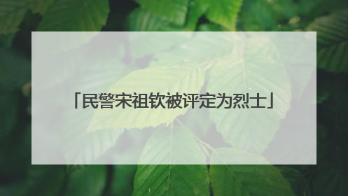 民警宋祖钦被评定为烈士