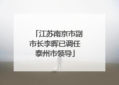江苏南京市副市长李晖已调任泰州市领导