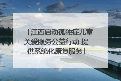 江西启动孤独症儿童关爱服务公益行动 提供系统化康复服务