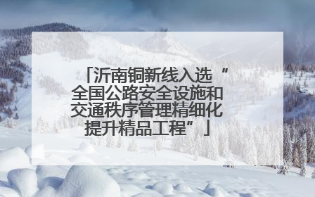 沂南铜新线入选“全国公路安全设施和交通秩序管理精细化提升精品工程”