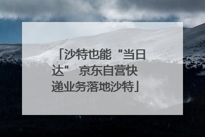 沙特也能“当日达” 京东自营快递业务落地沙特
