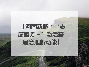 河南新野：“志愿服务＋”激活基层治理新动能