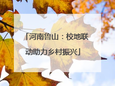 河南鲁山：校地联动助力乡村振兴