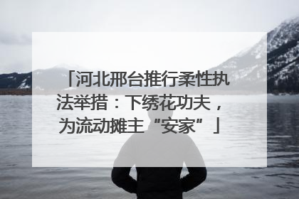 河北邢台推行柔性执法举措：下绣花功夫，为流动摊主“安家”