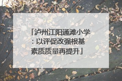 泸州江阳通滩小学：以评促改强根基 素质质量再提升