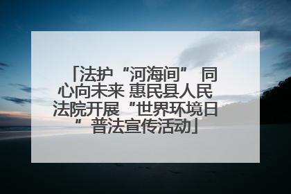 法护“河海间” 同心向未来 惠民县人民法院开展“世界环境日”普法宣传活动