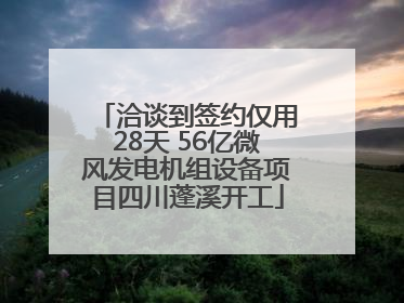 洽谈到签约仅用28天 56亿微风发电机组设备项目四川蓬溪开工