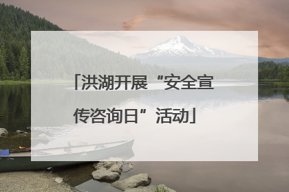 洪湖开展“安全宣传咨询日”活动