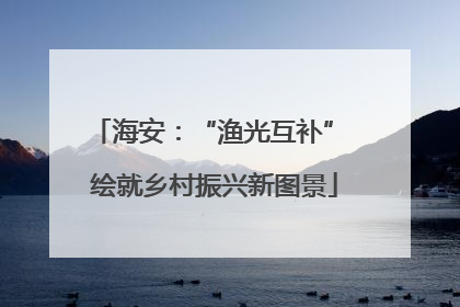 海安：“渔光互补” 绘就乡村振兴新图景