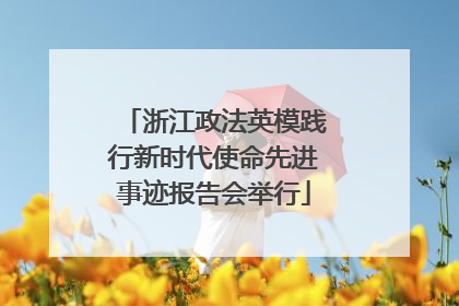 浙江政法英模践行新时代使命先进事迹报告会举行