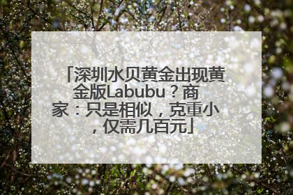 深圳水贝黄金出现黄金版Labubu？商家：只是相似，克重小，仅需几百元
