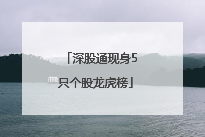 深股通现身5只个股龙虎榜