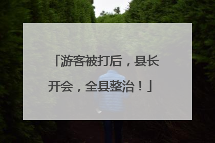 游客被打后，县长开会，全县整治！