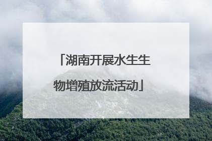 湖南开展水生生物增殖放流活动