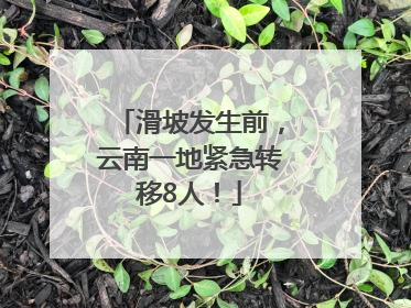 滑坡发生前，云南一地紧急转移8人！