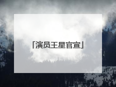 演员王星官宣