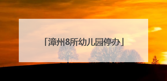 漳州8所幼儿园停办