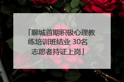 聊城首期积极心理教练培训班结业 30名志愿者持证上岗