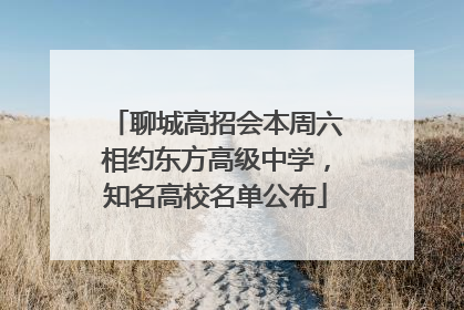聊城高招会本周六相约东方高级中学，知名高校名单公布