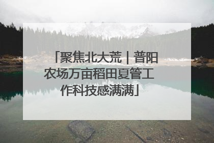 聚焦北大荒｜普阳农场万亩稻田夏管工作科技感满满