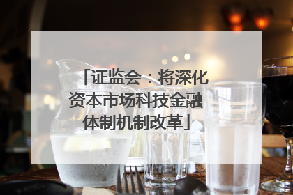证监会：将深化资本市场科技金融体制机制改革